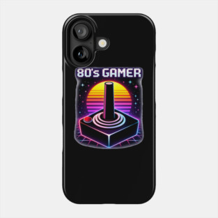 80’s Gamer Joystick – Retro Neon Arcade Controller Shirt Phone Case