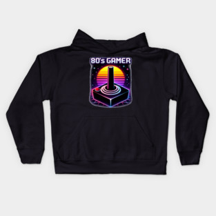 80’s Gamer Joystick – Retro Neon Arcade Controller Shirt Kids Hoodie
