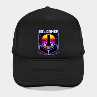 80’s Gamer Joystick – Retro Neon Arcade Controller Shirt Hat