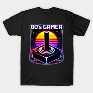 80’s Gamer Joystick – Retro Neon Arcade Controller Shirt T-Shirt