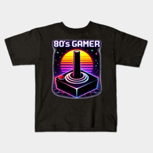 80’s Gamer Joystick – Retro Neon Arcade Controller Shirt Kids T-Shirt