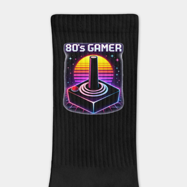 80’s Gamer Joystick – Retro Neon Arcade Controller Shirt by CrazyGirl