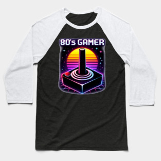 80’s Gamer Joystick – Retro Neon Arcade Controller Shirt Baseball T-Shirt