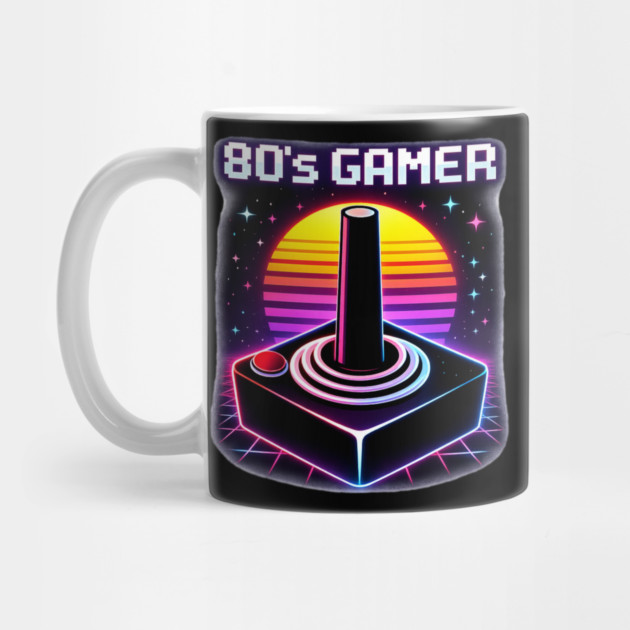 80’s Gamer Joystick – Retro Neon Arcade Controller Shirt by CrazyGirl