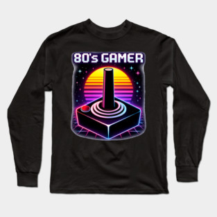 80’s Gamer Joystick – Retro Neon Arcade Controller Shirt Long Sleeve T-Shirt