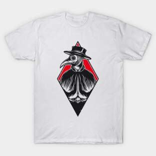 Plague Doctor Blackwork Tattoo Art T-Shirt