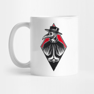 Plague Doctor Blackwork Tattoo Art Mug