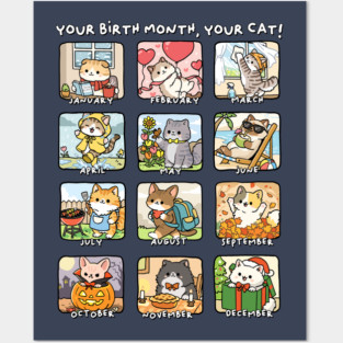 Find Your Birth Cat Posters and Art