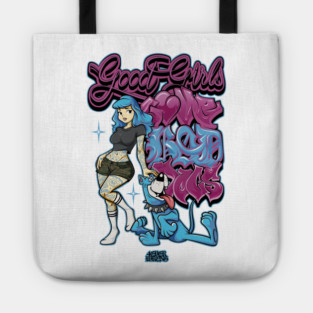 Good Girls Love Bad Dogs - 90s Skate Cartoon Streetwear Graphic Tote