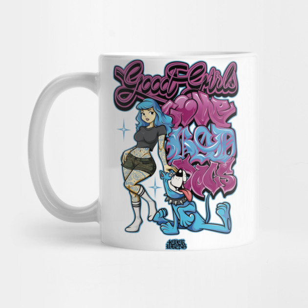 Good Girls Love Bad Dogs - 90s Skate Cartoon Streetwear Graphic by Wrong