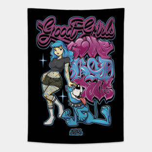 Good Girls Love Bad Dogs Shirt - Funny Red Flag Dog Lover Graphic Tapestry