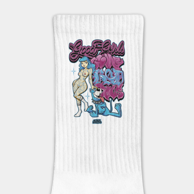 Good Girls Love Bad Dogs - Funny Dog Mom 90s Graffiti Streetwear by Wrong