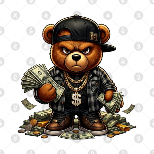 Urban Boss Money Bear - Streetwear Hustle & Cash by UrbanLifeApparel