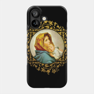Virgin Mary with Jesus Christ child Phone Case
