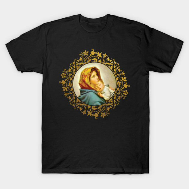 Virgin Mary with Jesus Christ child T-Shirt by Beltschazar