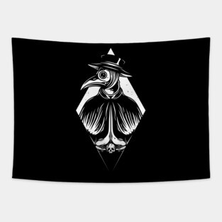 Plague Doctor Vintage Tattoo Art Tapestry