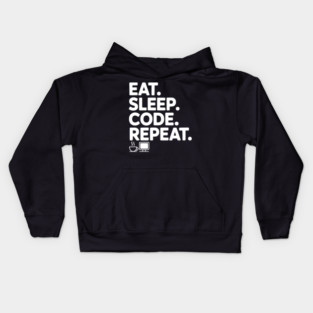 Eat. Sleep. Code. Repeat. Kids Hoodie