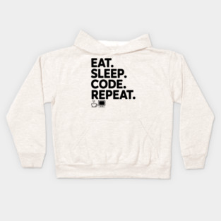 Eat. Sleep. Code. Repeat. Kids Hoodie