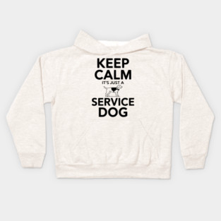 Keep Calm It's Just a Service Dog Kids Hoodie