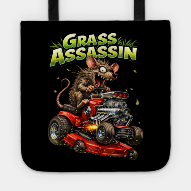 Grass Assassin – Turbo Lawn Mower Rat Tote by CrazyGirl