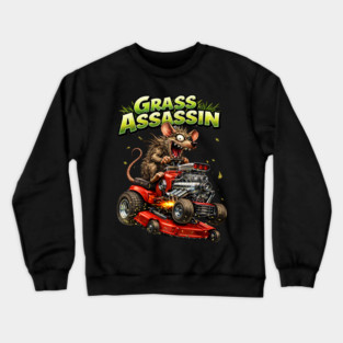 Grass Assassin – Turbo Lawn Mower Rat Crewneck Sweatshirt