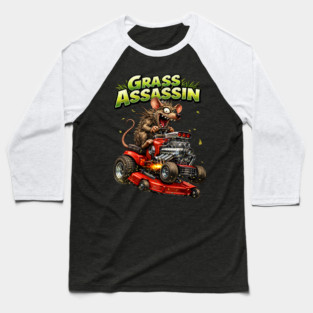 Grass Assassin – Turbo Lawn Mower Rat Baseball T-Shirt