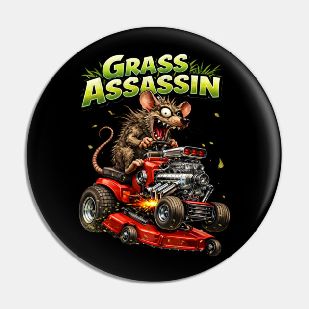 Grass Assassin – Turbo Lawn Mower Rat Pin by CrazyGirl
