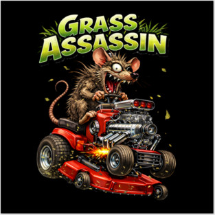 Grass Assassin – Turbo Lawn Mower Rat Posters and Art