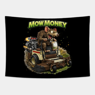 Mow Money – Lawn Care Hustle Rat Tapestry