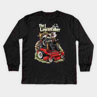 The Lawnfather – Funny Landscaping Mafia Lawn Care Shirt Kids Long Sleeve T-Shirt
