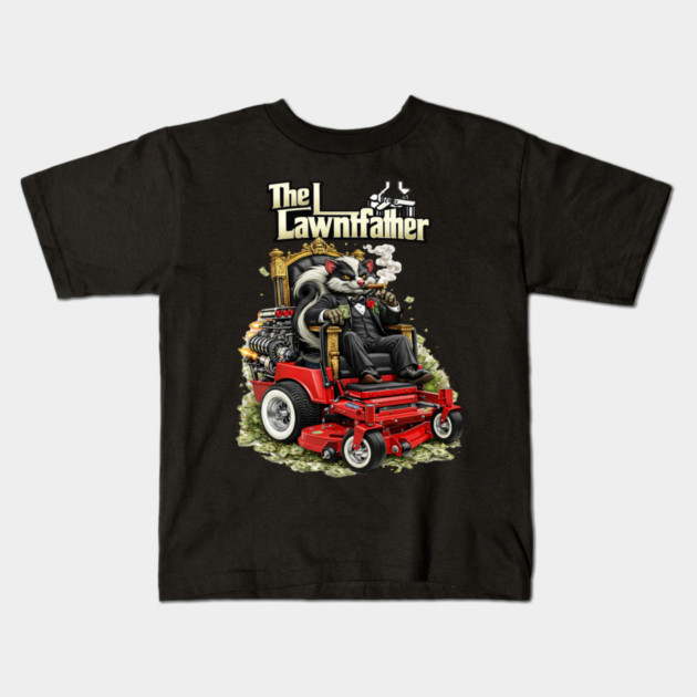 The Lawnfather – Funny Landscaping Mafia Lawn Care Shirt Kids T-Shirt by CrazyGirl