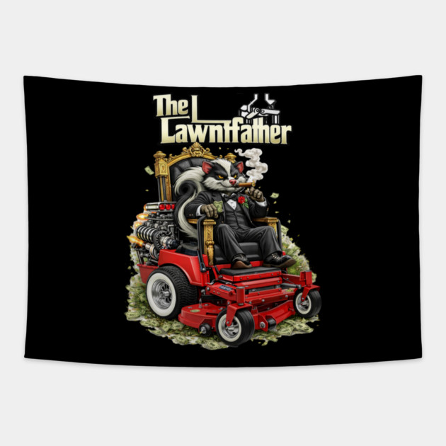 The Lawnfather – Funny Landscaping Mafia Lawn Care Shirt Tapestry by CrazyGirl