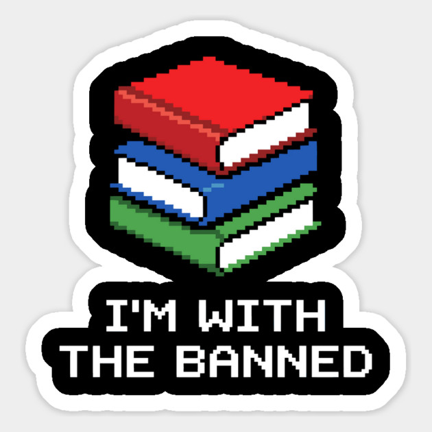 Library Librarian Literature Im With The Banned Books Pixel Magnet by belownormal