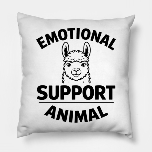 Funny Alpaca Emotional Support Animal Lover Quote Pillow by shirtlux
