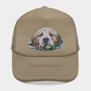 Golden Retriever Fine Art Painting Hat