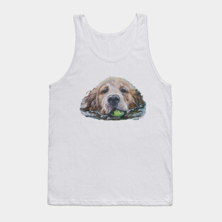 Golden Retriever Fine Art Painting Tank Top