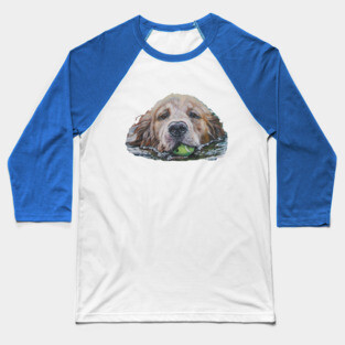 Golden Retriever Fine Art Painting Baseball T-Shirt