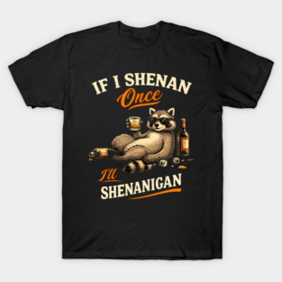Raccoon If I Shenan Once I'll Shenanigan Funny Men Women T-Shirt