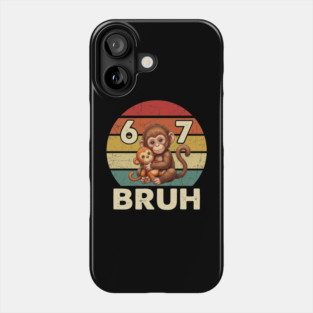 Vintage Monkey Bruh Punch Hug Chaos Primate Humor Graphic Phone Case