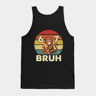 Vintage Monkey Bruh Punch Hug Chaos Primate Humor Graphic Tank Top