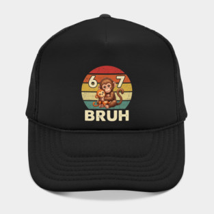 Vintage Monkey Bruh Punch Hug Chaos Primate Humor Graphic Hat