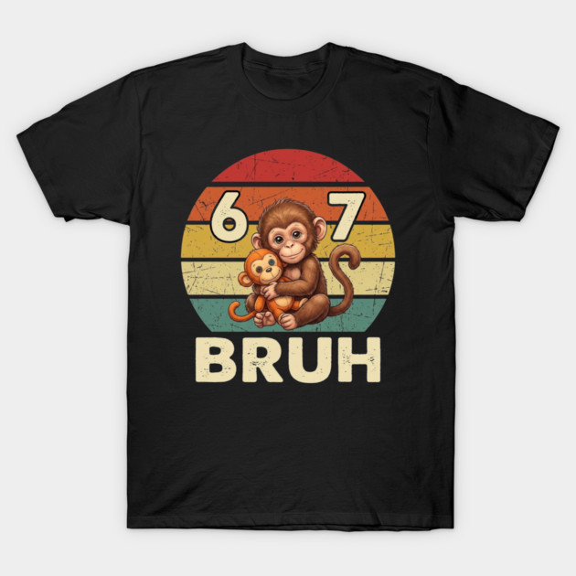 Vintage Monkey Bruh Punch Hug Chaos Primate Humor Graphic T-Shirt by shirtlux