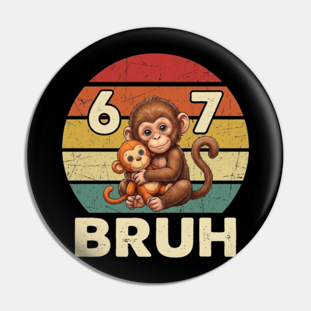 Vintage Monkey Bruh Punch Hug Chaos Primate Humor Graphic Pin by shirtlux