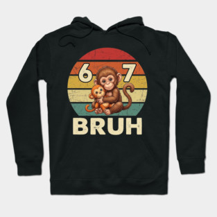 Vintage Monkey Bruh Punch Hug Chaos Primate Humor Graphic Hoodie