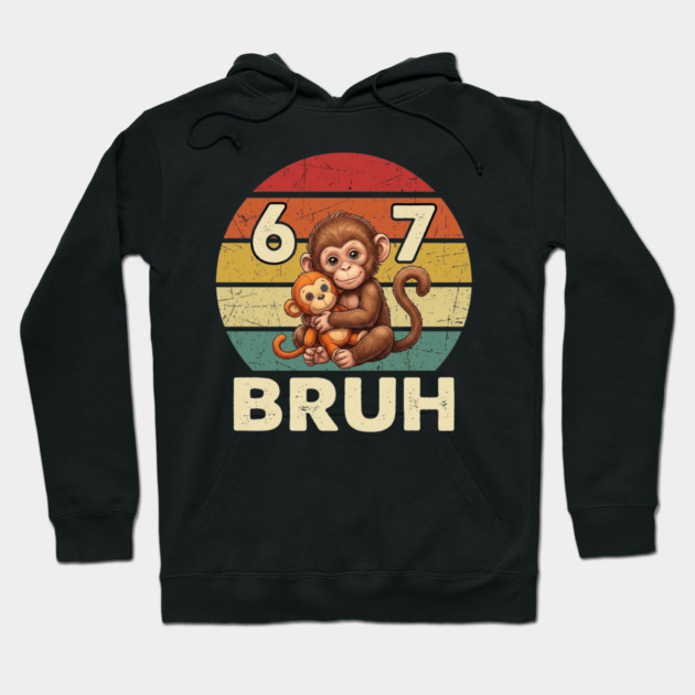 Vintage Monkey Bruh Punch Hug Chaos Primate Humor Graphic Hoodie by shirtlux