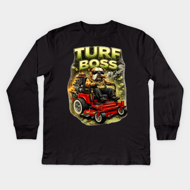 Turf Boss Kids Long Sleeve T-Shirt by CrazyGirl