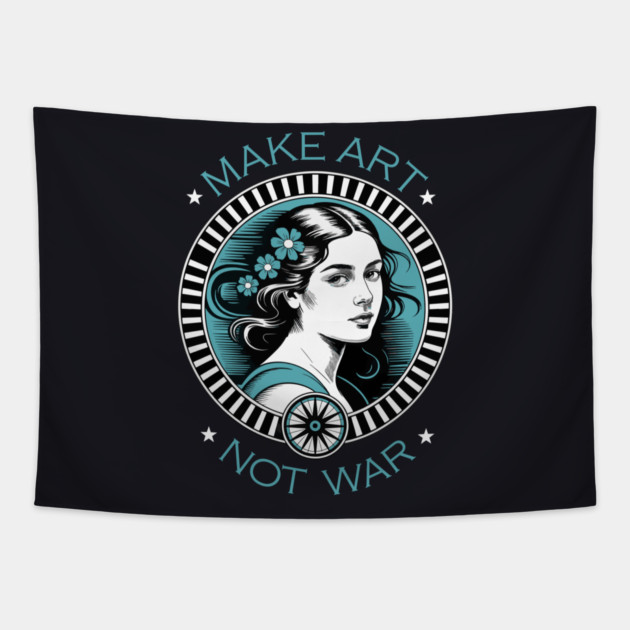 Make Art Not War Tapestry by Charles's Store 8