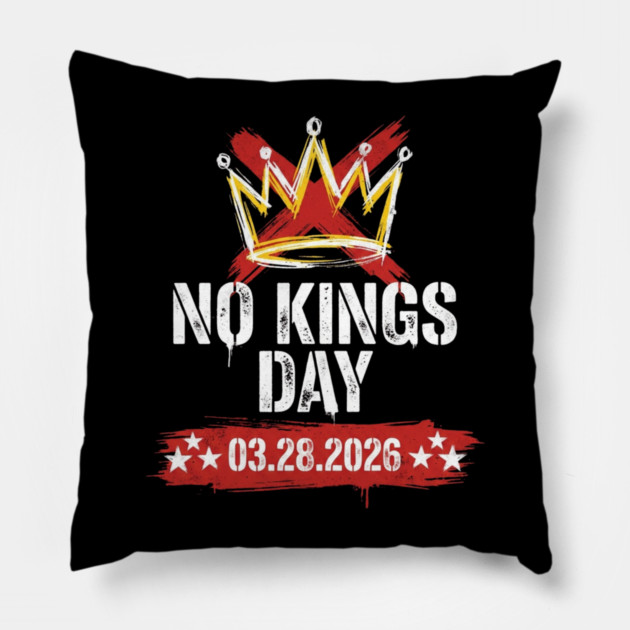no-kings-march-2026 Pillow by Creatifly Graphic Tees