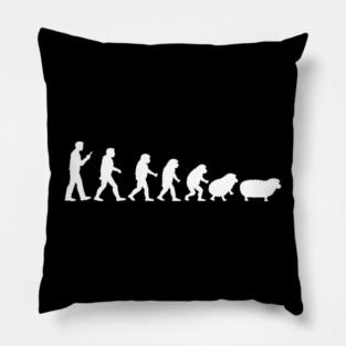 Human Evolution Back to Sheep Anti Establishment Satire Pillow