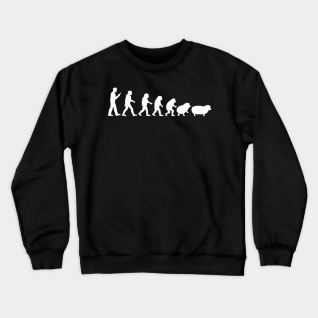 Human Evolution Back to Sheep Anti Establishment Satire Crewneck Sweatshirt by Anticorporati